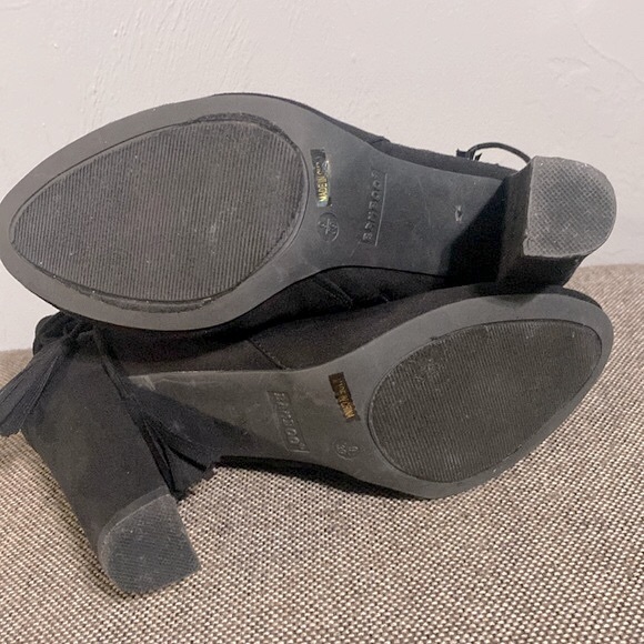 Bamboo black suede booties, size 9. - Picture 6 of 11